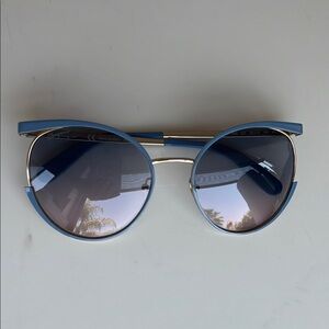 Salvatore Ferragamo Blue and Silver Sunglasses